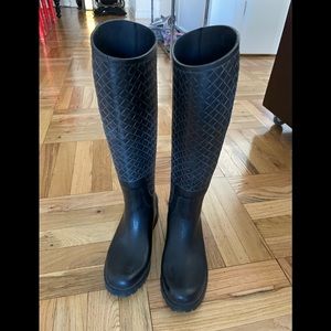 Bottega Veneta Intrecciato Rubber Rainboot Size 37 black